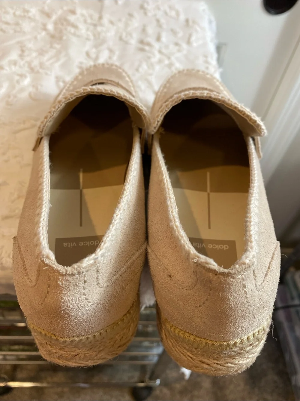 Dolce Vita Beige Suede Platform Loafers